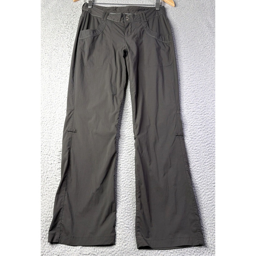 REI Pants Womens 2 Petite Dark Gray Low Rise Roll Up Pockets Lightweight